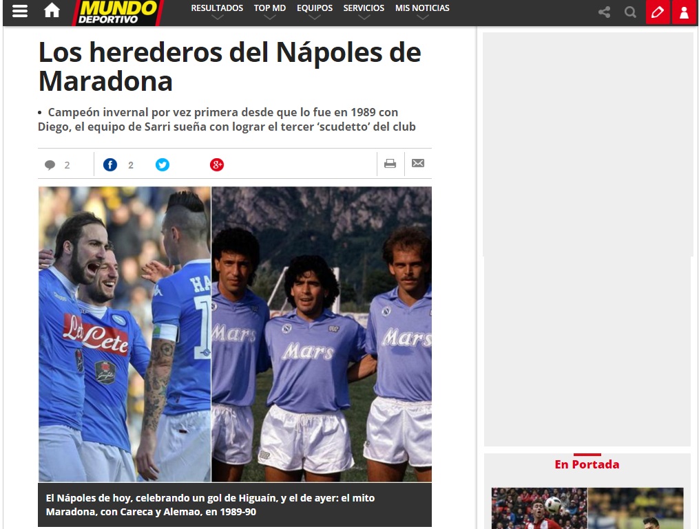 Un po’ di Napoli e del Napoli per spagnoli e portoghesi: Sarri, Maradona e i soliti luoghi comuni