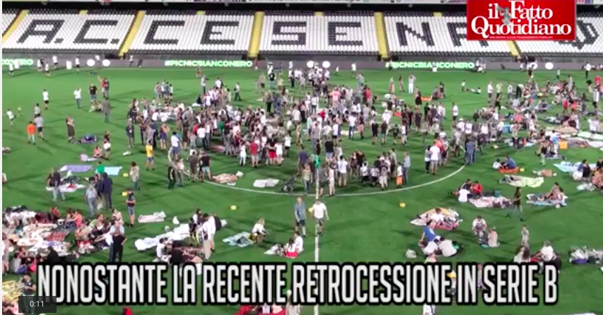 Il Cesena “festeggia” la retrocessione con un picnic allo stadio coi suoi tifosi