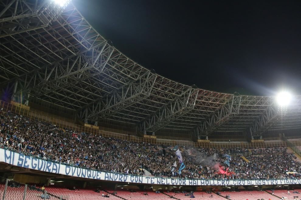 Striscione in Curva B per ricordare Ciro Esposito