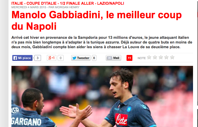 So Foot elogia l’acquisto di Gabbiadini