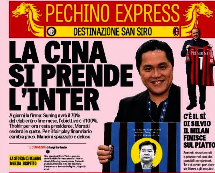 Cosa succede all’Inter: la Suning vuole la maggioranza (con le quote di Moratti), Thohir resterebbe presidente