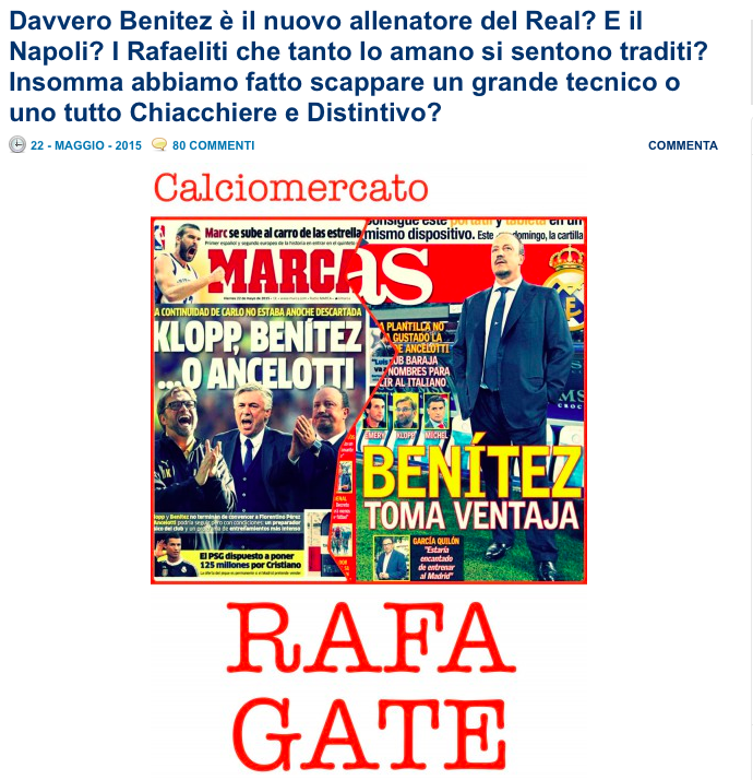 Il sito ultimouomo: «Attenti a bocciare il biennio di Benitez e a ridere di lui al Real, di Luis Enrique ne abbiamo già avuto uno»