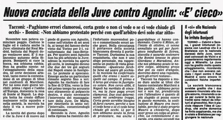 Quando a piangere per gli arbitri era la Juventus