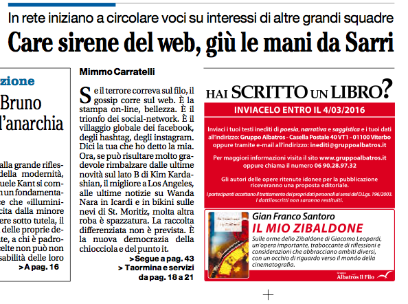 Sarri alla Juventus? La bufala corre sul giornalismo di carta