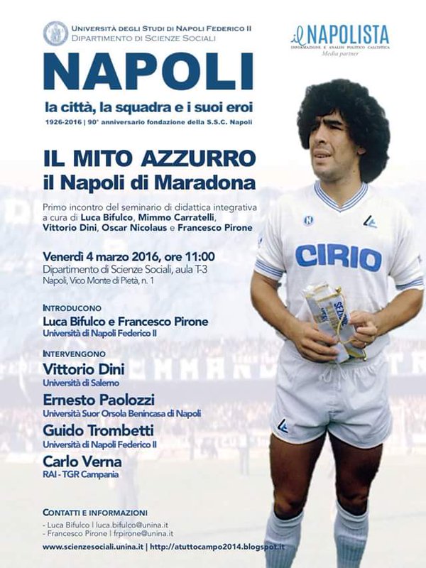 Un seminario alla Federico II per i 90 anni del Napoli. Si comincia con Maradona