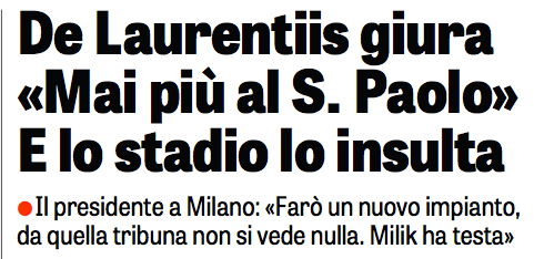 La notizia non sono i fischi a De Laurentiis, ma i fischi dei tifosi ai contestatori