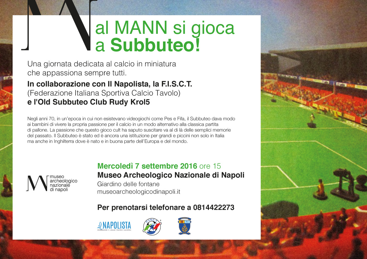 Mercoledì giornata di Subbuteo al Museo Archeologico di Napoli