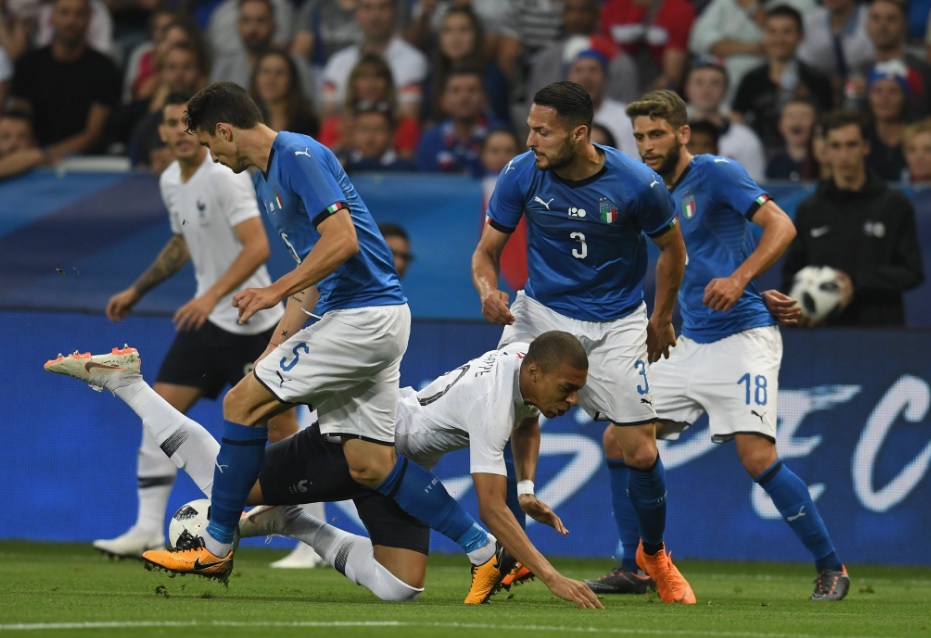 Francia-Italia 3-1: differenza enorme a Nizza, per gli azzurri segna Bonucci