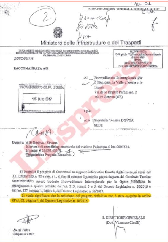 Genova: il progetto di retrofitting di Autostrade era incompleto, ma il Ministero lo approvò lo stesso