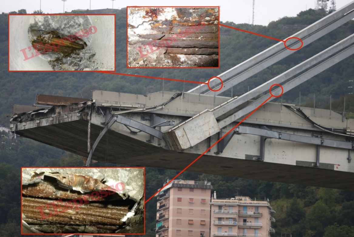 Genova: indagata la Spea. Un’ispezione del 2011 rivelava (con foto) lo stato precario del ponte