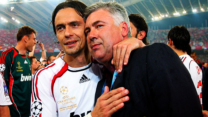 Ancelotti e Pippo Inzaghi, storia di un amore (tecnico) infinito