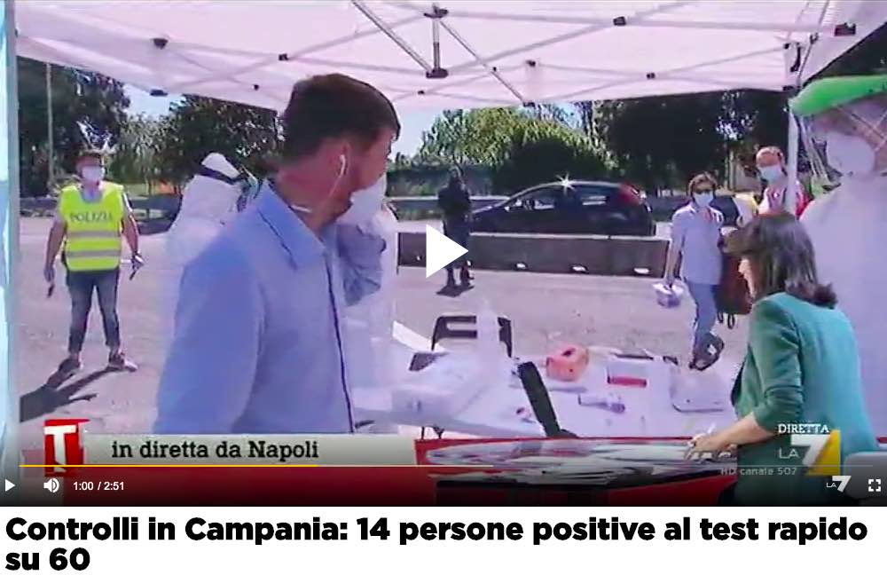 La7: esodo dal nord, alla barriera di Napoli 14 positivi su 60 test rapidi effettuati