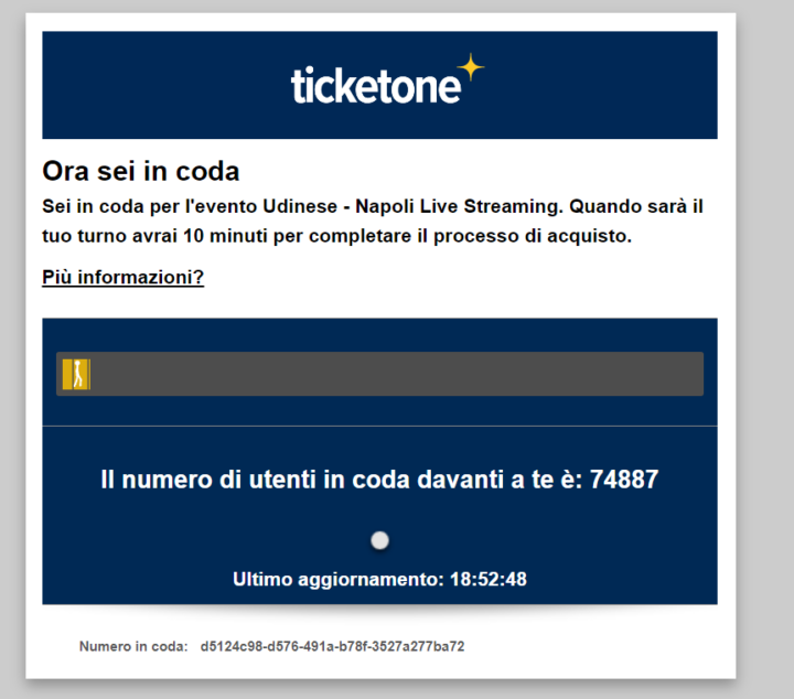 Ticketone coda Udinese Napoli Maradona