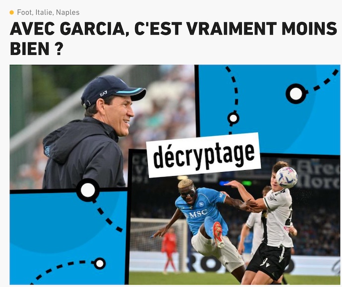 L’Equipe in difesa di Garcia: il suo Napoli non è diverso da quello di Spalletti, in alcuni casi è più efficace