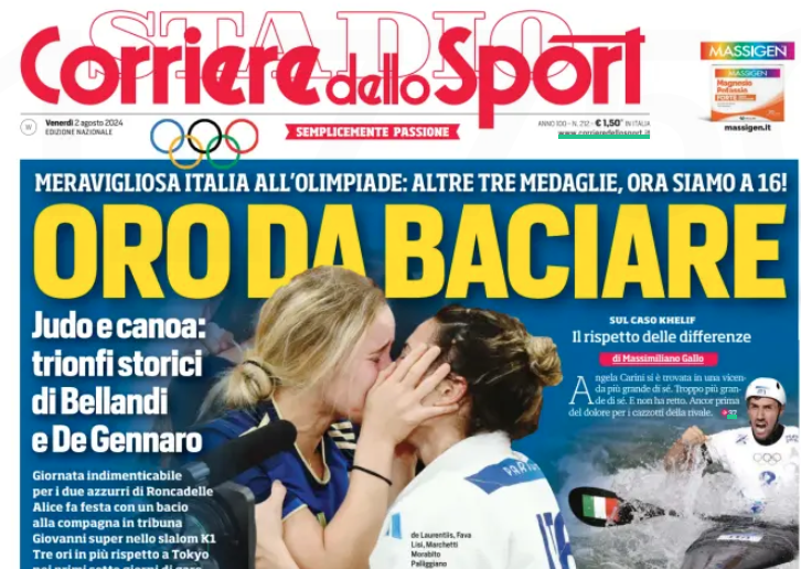 Il bacio di Alice e Jasmine in prima pagina sul Corsport è rivoluzionario, anche se Alice non è d’accordo